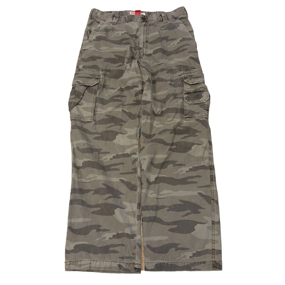 Cargo Supply Men's Cargo Pants 34x32 Camo Outdoor Baggy Y2K Wide Leg Pockets